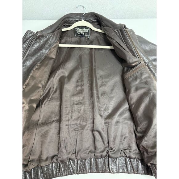 Vintage Eddie Bauer Men’s Stine Leather Bomber Jacket Brown Size M See Notes - Picture 16 of 16